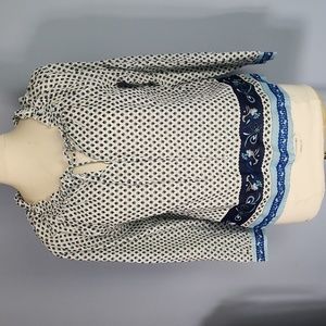 J. Crew cotton paisley peasant blouse